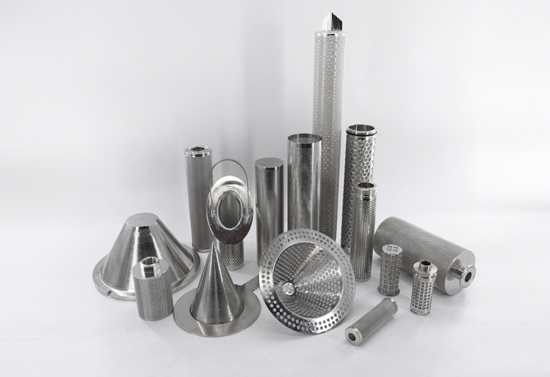 Stainless steel perforated plate mesh filter element